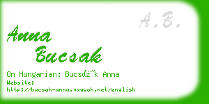 anna bucsak business card